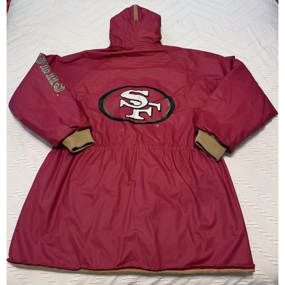 Vintage 49ers NFL Game Day Football Rain Coat Parka Size Large Y2K 80’s 90’s